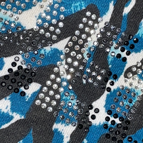 NEW DEREON Rhinestone Animal Leopard Zebra  STUD bling Hoodie 3X 22 24 PLUS SIZE - Picture 12 of 17